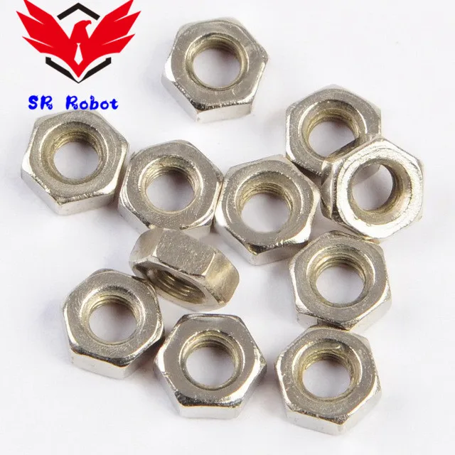 

20pcs/lot M3 Screw Nut Hex Nuts Hexagonal 3mm For Coupler Motor Mount Servo Bracket Robot Car Chassis Robotic Part Accessory Toy