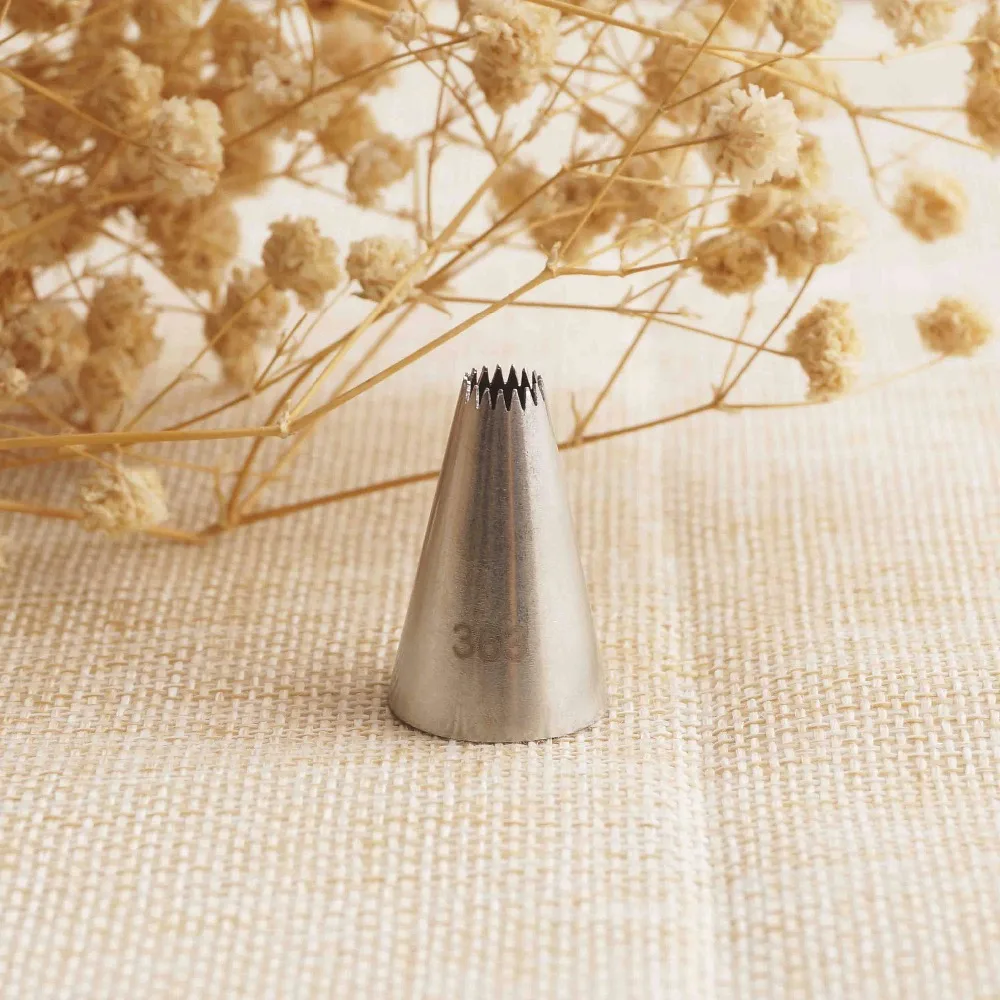 

#363 Open Star Piping Nozzle Small Size Cake Decorating Pastry Icing Tips Bakeware Kitchen Cookies Tools Stainless Steel