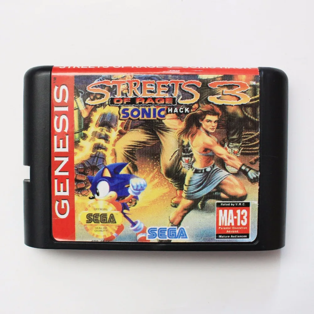

Streets Of Rage III Sonic Version 16 bit SEGA MD Game Card For Sega Mega Drive For Genesis