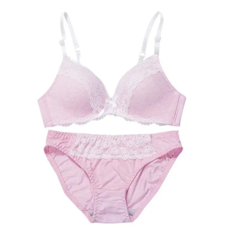 

Smooth Wire Free Bras & Brief Shorts for Teen Girls Women Lace Patchwork Bra Sets