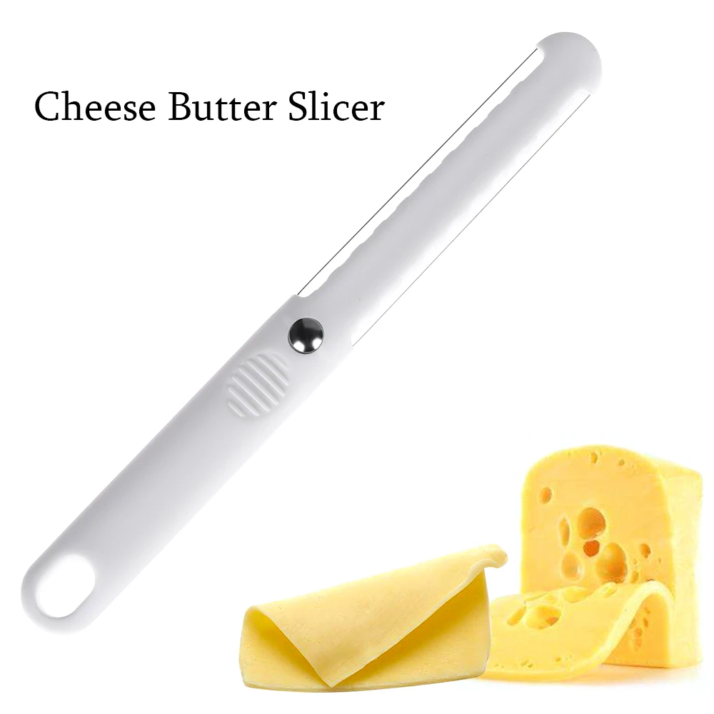 

1PC Cheese Butter Slicer Peeler Cutter Tool Wire Thick Hard Soft Handle Plastic Cheese Knife Cooking Baking Tools