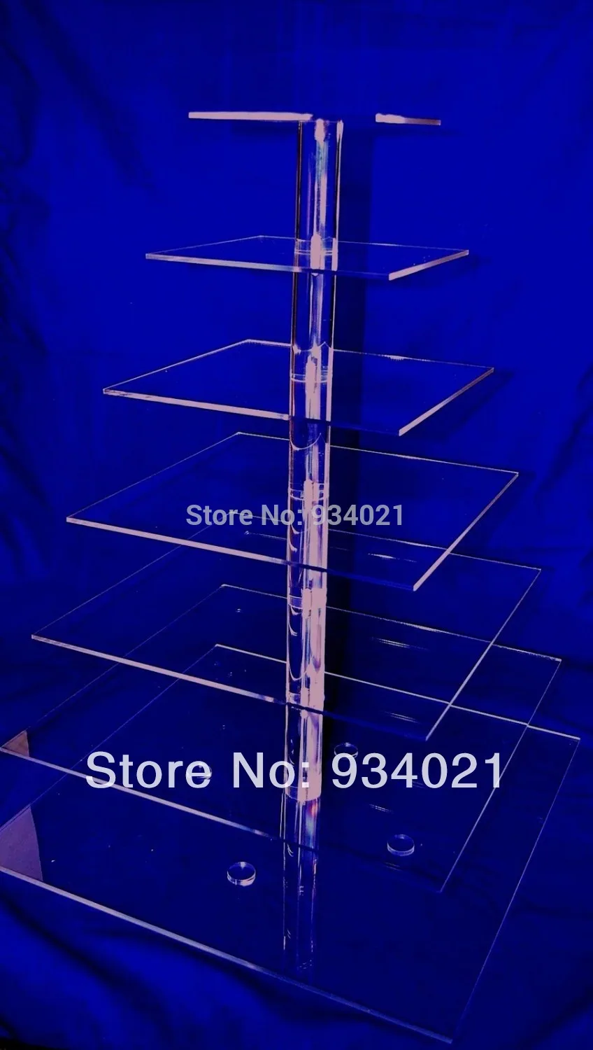 Square clear 7 tier acrylic cake stand/cupcake display wedding