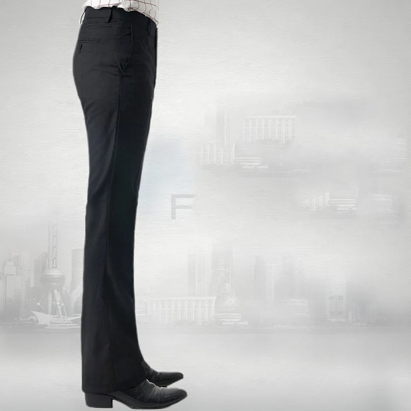 Spring new flared pants Men's casual pants British leisure kahki color hot feet trousers