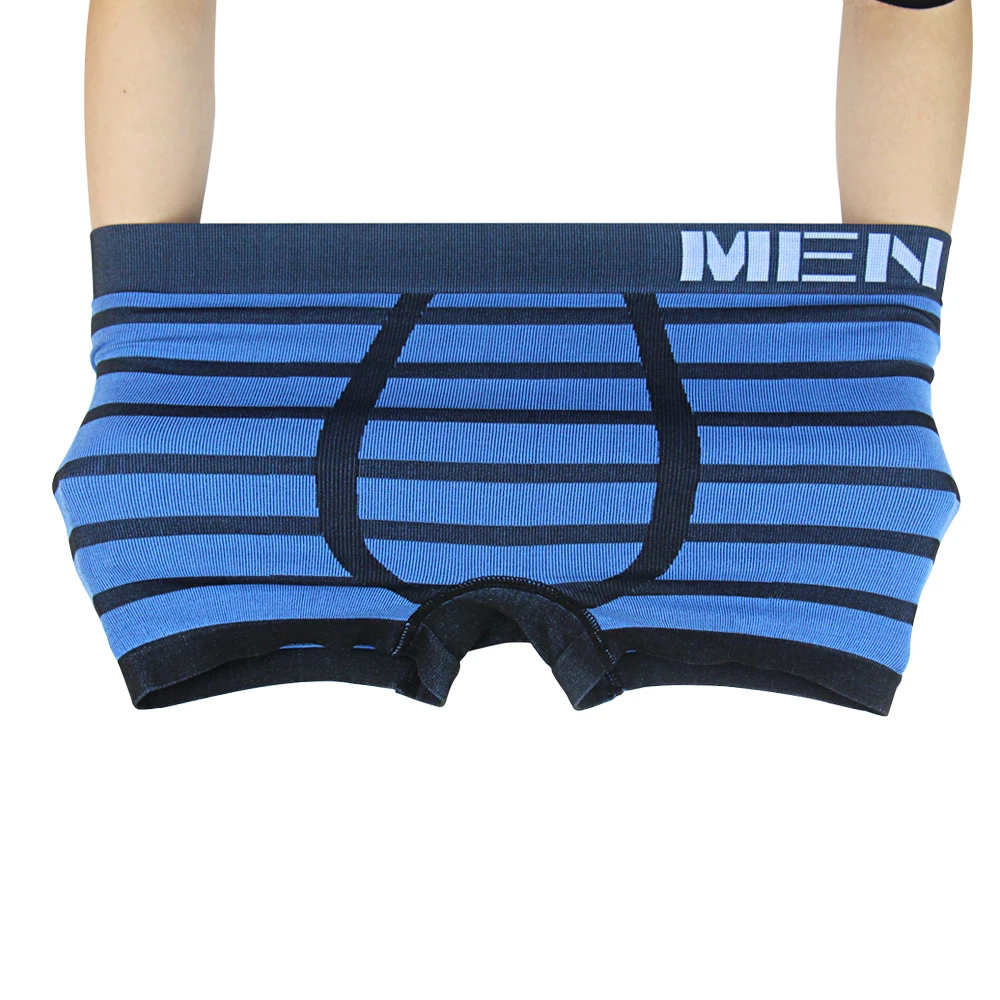 Stripe Sexy Men Underwear Boxer Shorts Panties Seamless Men's Underwear Boxers Mens Underpants Bikini Lingerie Man Basic M0041