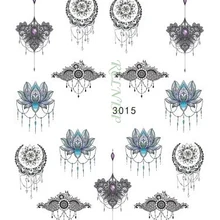 Водная наклейка для ногтей художественная декорация слайдер Мандала Лотос Луна бриллианты клейкий Дизайн Наклейка маникюрный лак аксессуары