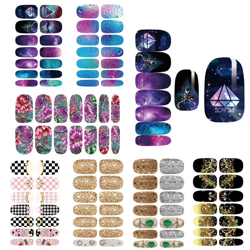 

AS050 Nail Art Stickers Metallic Water Drops Space Water Transfer Nail Foils Decal Minx Manicure Decor Tools Nail Wraps