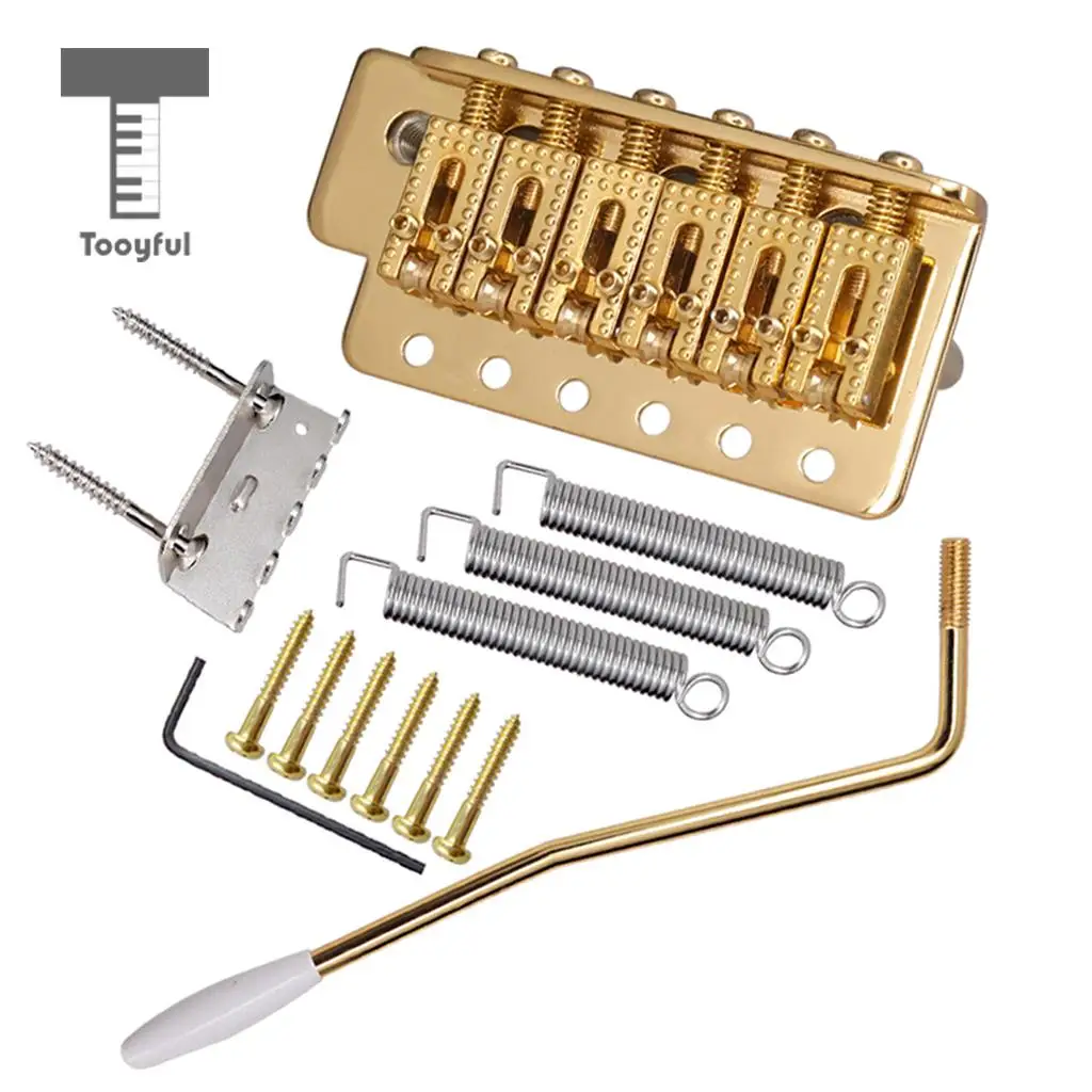 Tooyful 6 String Electric Guitar Roller Saddle Tremolo Bridge System with Whammy Bar for ST SQ