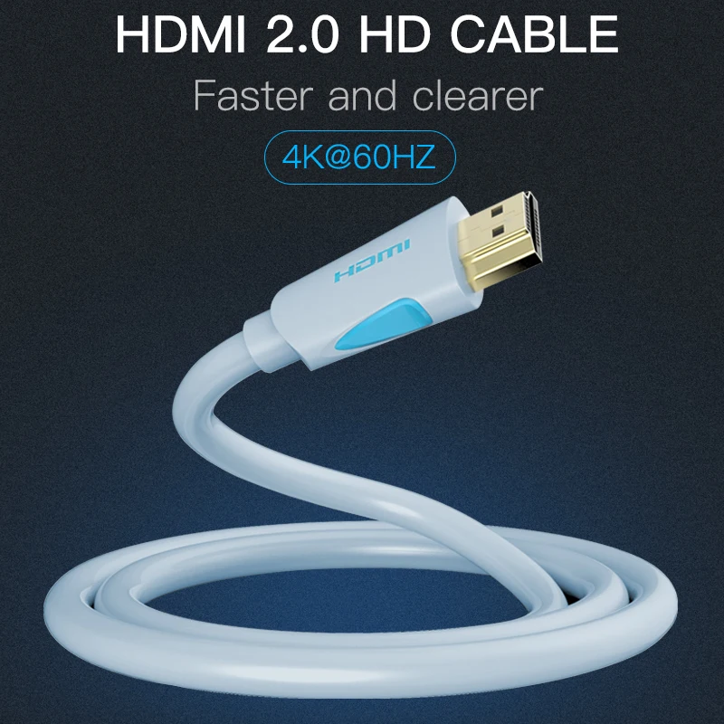 

Vention HDMI Cable 2.0v 1m 2m 3m 5m 8m 10m Super Speed 4K HDMI 2.0 Cable 3D 60HZ For HDTV LCD Projector Laptop PS3 Cable HDMI