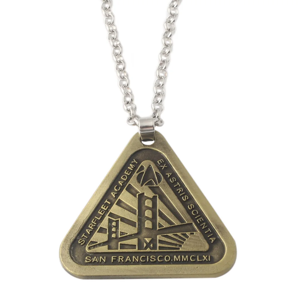 

RJ New Movie Star Trek Pendants Necklaces Antique Bronze STARFLEET ACADEMY Letter Logo Charms Keyring Lady Men Jewelry Gift