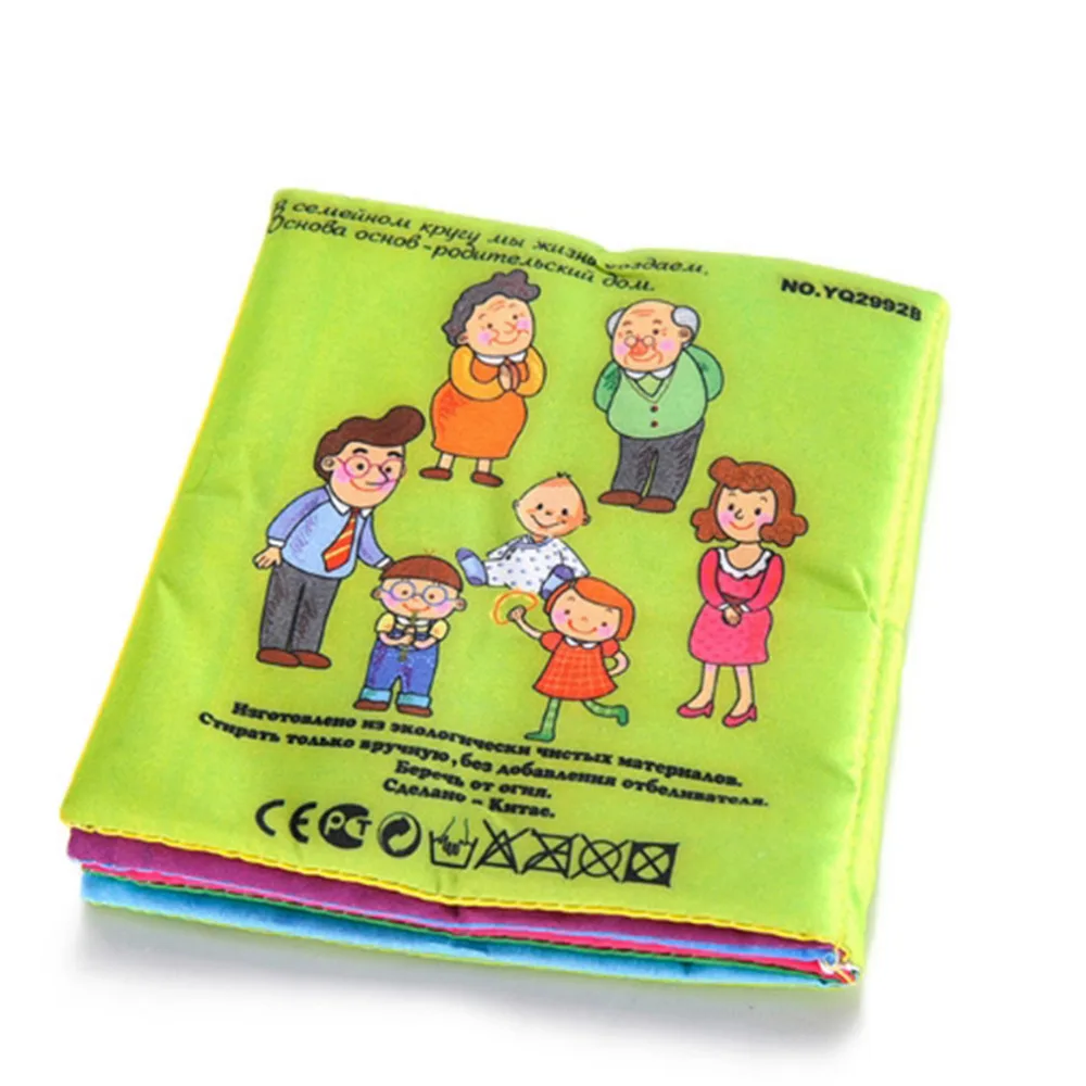 

Baby Toys 0~12 Months Baby Books Cloth Russian Language Rattle Toy Newborn Crib Cloth Infant Education Kids Toy
