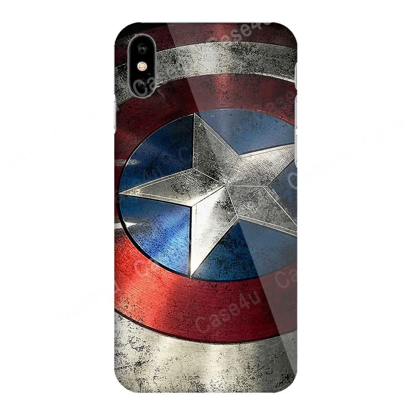 Чехол Marvel, Мстители, Супермен, чехол для iPhone X, 5S, 6, 6 S, 7, 8 Plus, паук Бэтмэн, Капитан Америка, чехол для телефона для iPhone 10 - Цвет: Shield