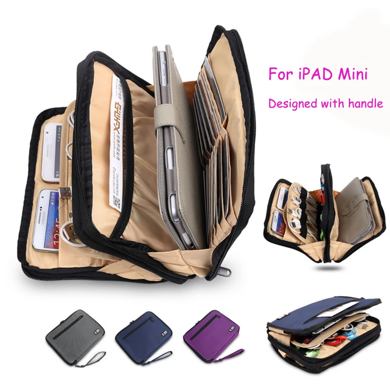 Storage Bags Organizer For Pad Mini Tablet TAB Cable Organization