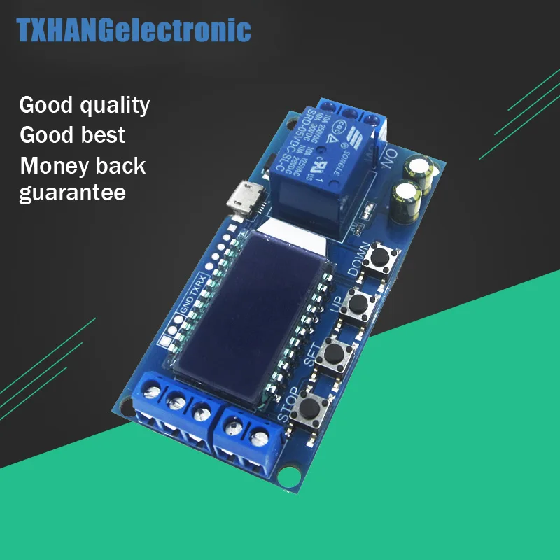 

Delay Time Micro USB 6-30V Relay Module Timing Switch Control Cycle Timer LCD Display Intelligent Control Time board