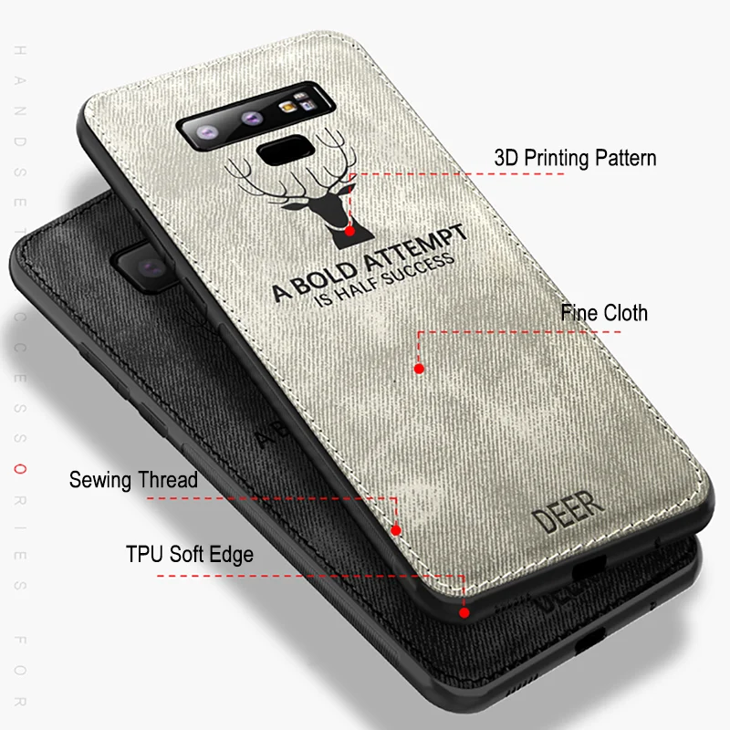 Luxurious Fabric Deer Design Shockproof Soft Bumper Phone Case
