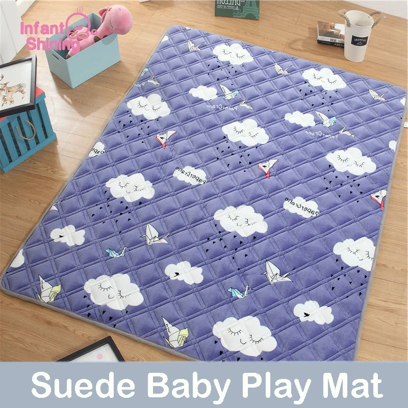 

Infant Shining 1.5CM Baby Play Mat 180X200CM Suede Pad For Children Thickening Baby Crawling Mat Machine Washable Cushion Rug