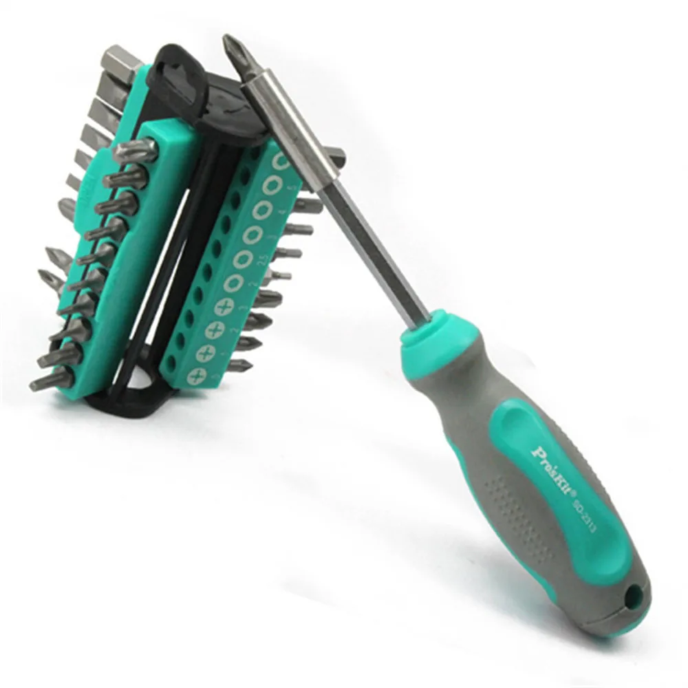 

Free Shipping Brand Proskit SD-2313 30-Piece Torx Hex Do-It-All Kit, Anti-slip Screwdriver Set,Precision Socket Screwdriver Set