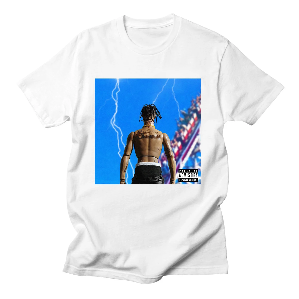 

Travis Scott Character ASTROWORLD Summer Punk Rap T-shirts Women/Men Short Sleeve Fashion Printed Tshirts