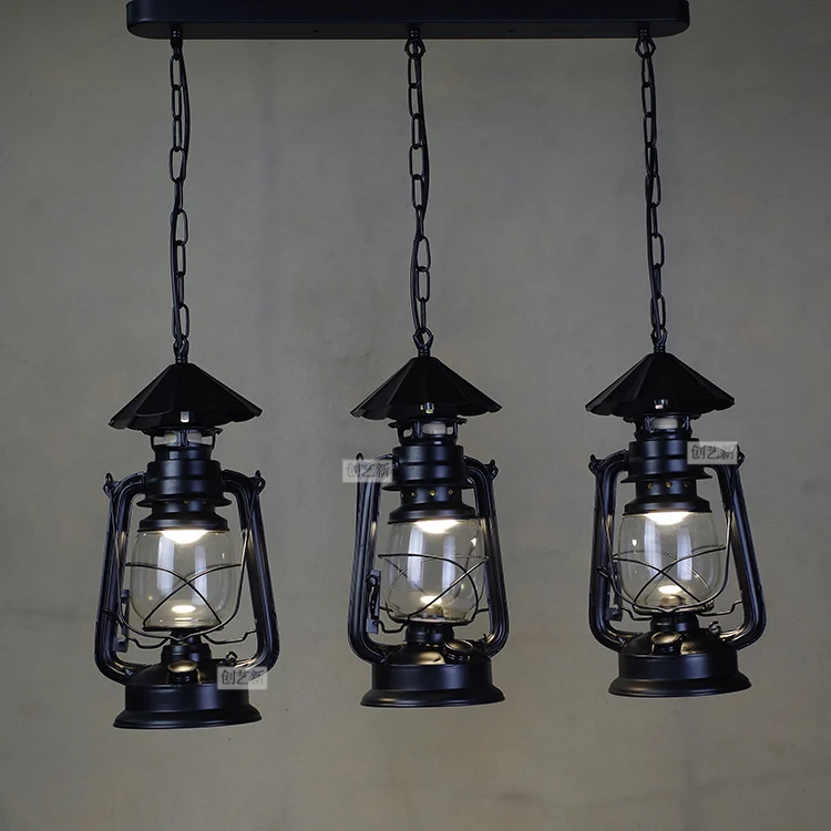

European vintage industrial style retro Iron kerosene pendant lights cafe bar restaurant living room dining room lamp