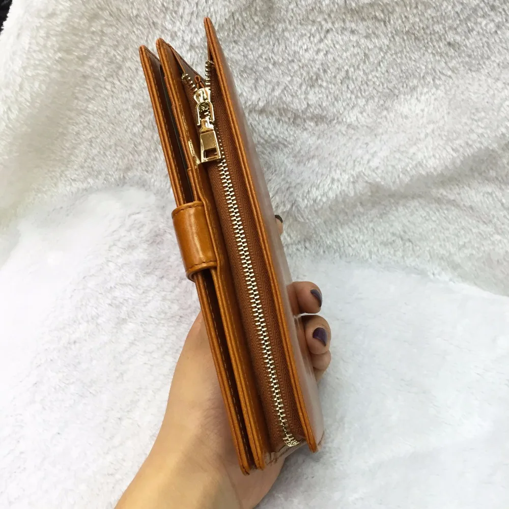 Classic Women Wallet Genuine Leather Long Purse with Card holders Coin Pocket & Zipper Pouch Classic Women Wallet Genuine Leather Long Purse with Card holders Coin Pocket & Zipper Pouch