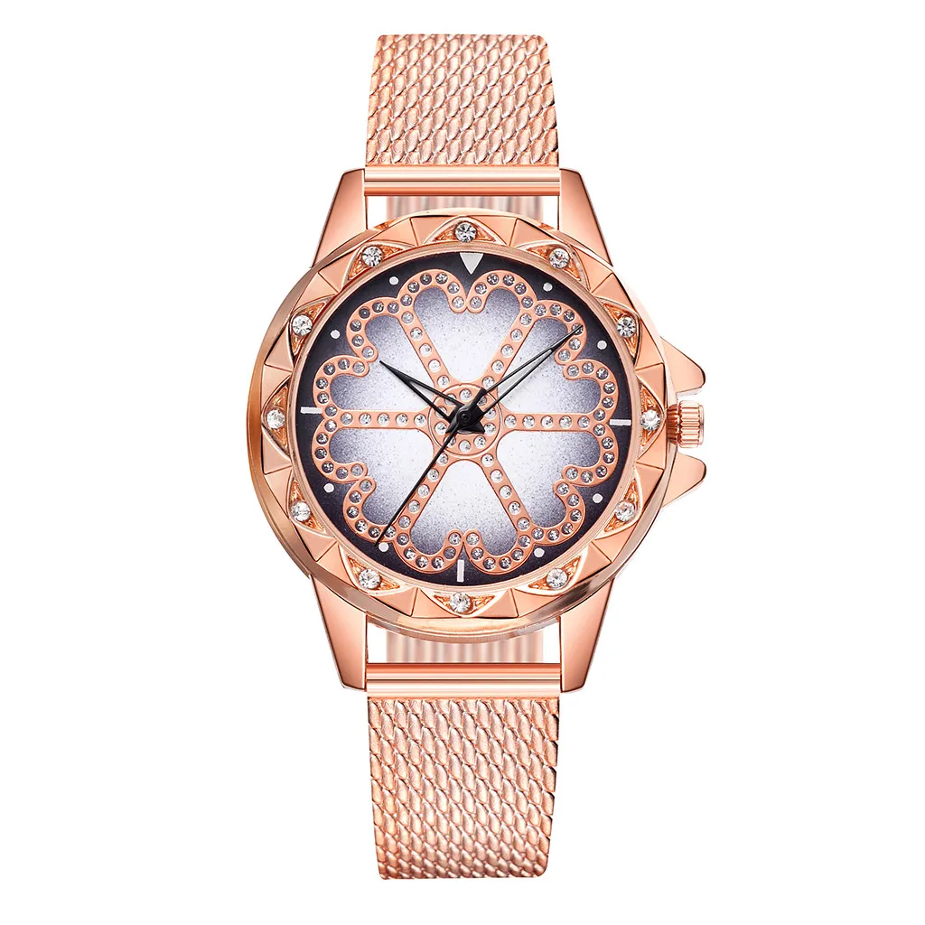 Vansvar повседневные женские золотые сетчатые часы с цветочным принтом Аналоговые кварцевые наручные часы Montre Femme женские часы 533