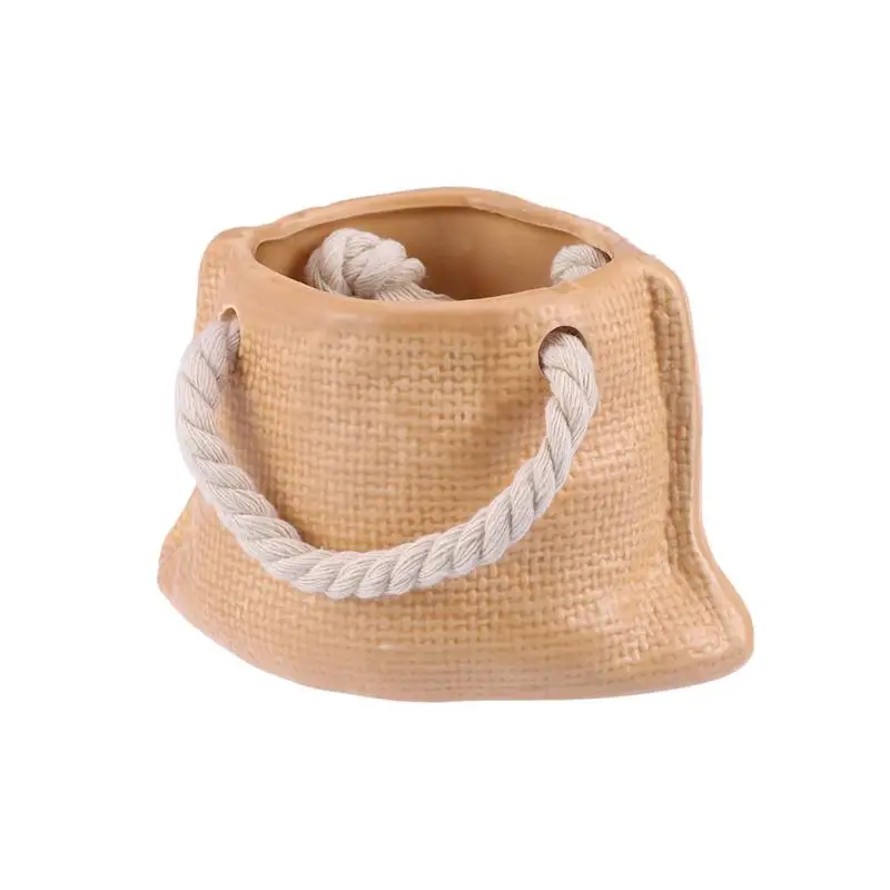 

1pcs Pot Funny Artificial Storage Ceramics Plant Pot Bag Flower Pot For Home Garden Livingroom Bedroom Store