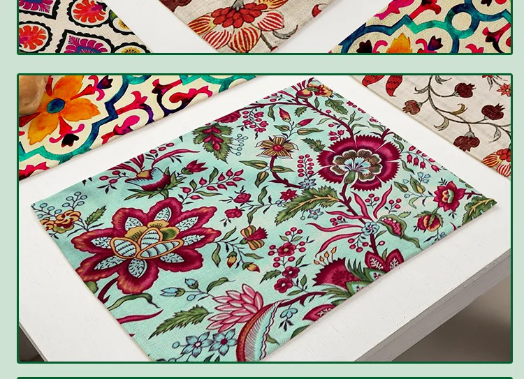 Patterned Cotton Linen Placemats Various FREE