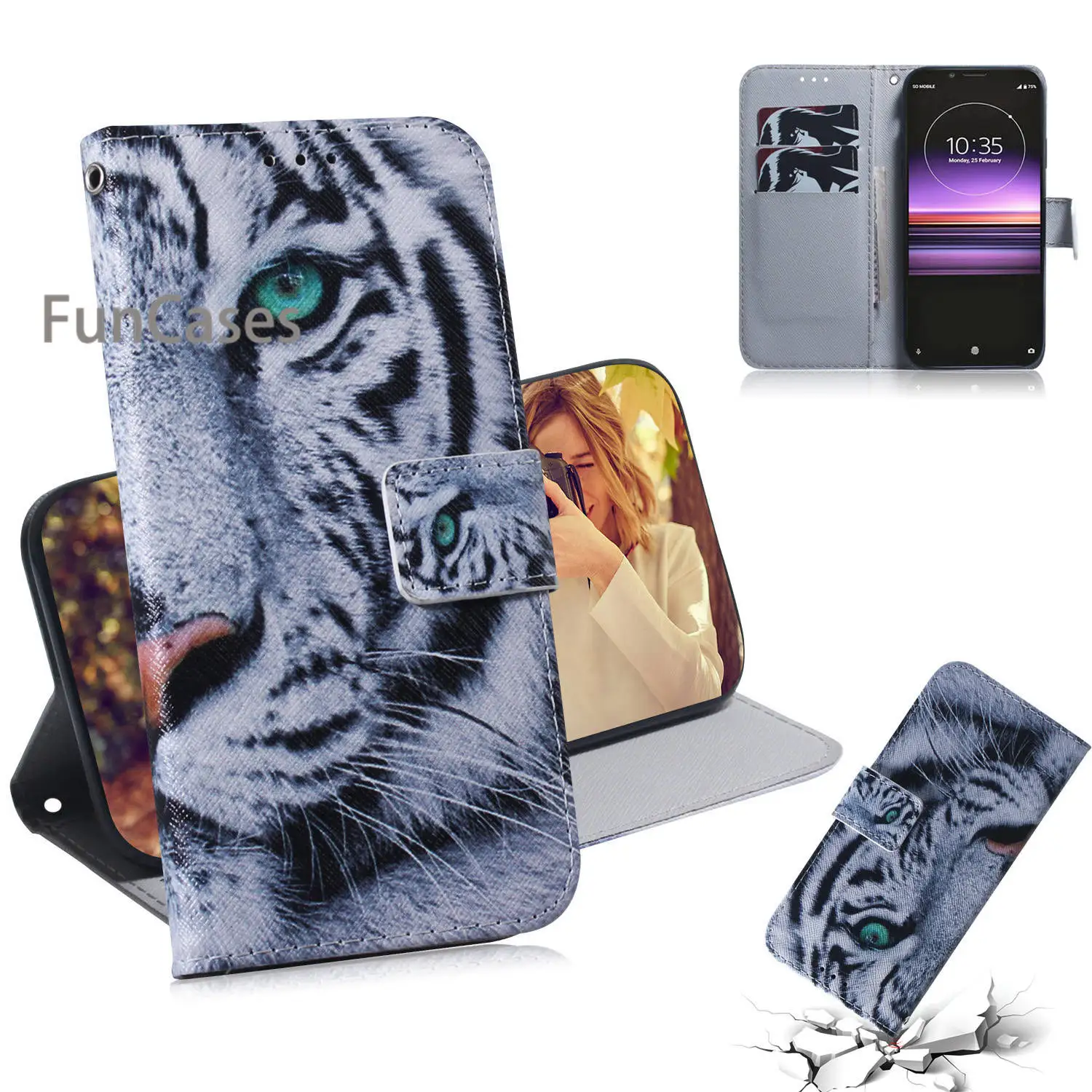 Силиконовый чехол s для coque sony Xperia 1 милый телефонный бумажник флип-чехол защита