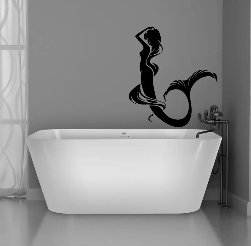 Zee dier zeemeermin vinyl muur applique marine leven stijl badkamer woonkamer thuis kleuterschool decoratieve kunst behang YS23 | Дом и сад