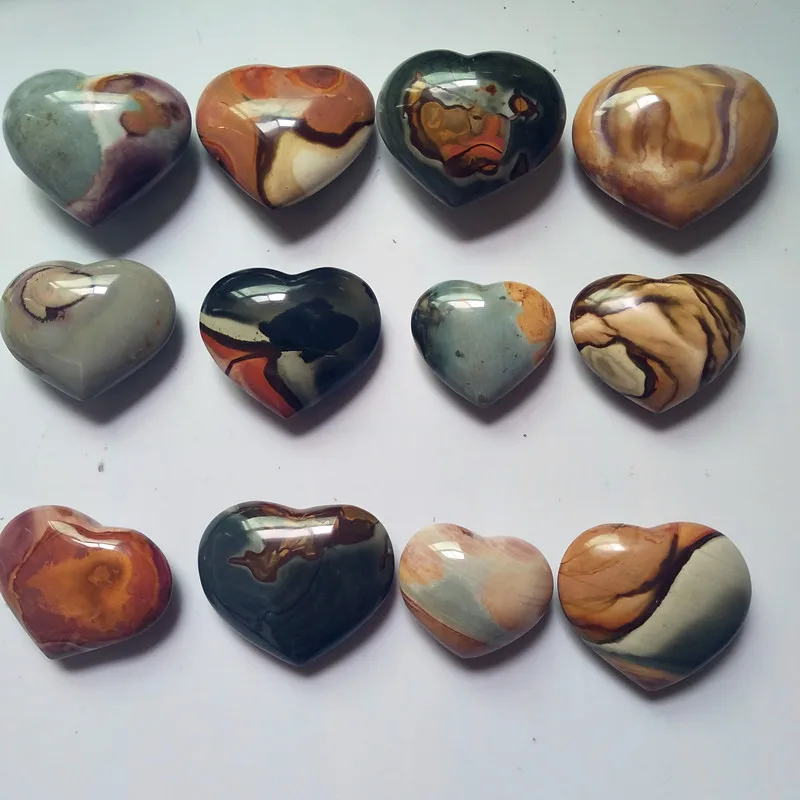 

Natural Marine stone heart - shaped natural stones and minerals home decoration heart shaped agate polished stone collection