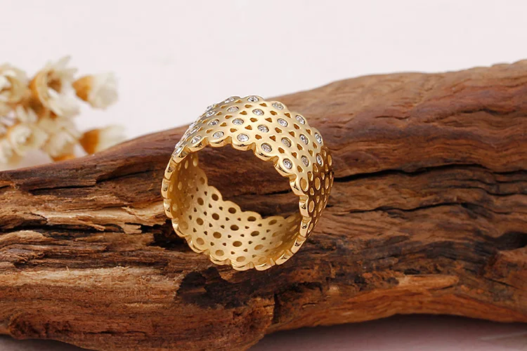 KALEN, нержавеющая сталь, болгарийские золотые кольца для женщин, 12 мм, ширина, стразы, сетка, очаровательные кольца на палец, размер 6-9, обручальное кольцо, ювелирное изделие