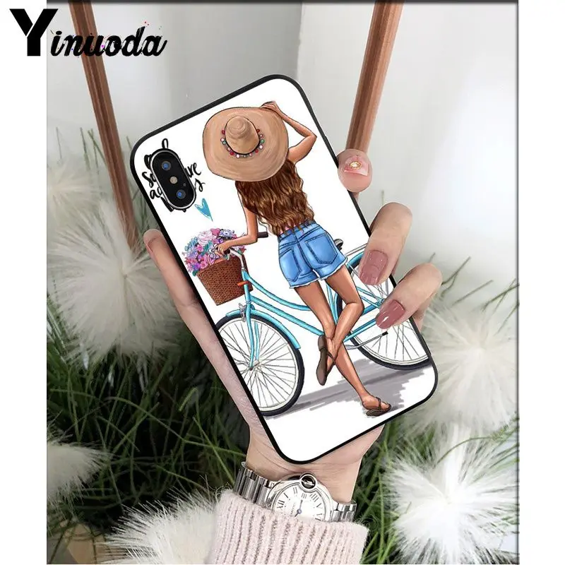 Yinuoda VOGUE, Рождественская Принцесса, девочка, босс, кофе, чехол для телефона Apple iPhone 8, 7, 6, 6S Plus, X, XS, MAX, 5, 5S, SE, XR, чехол