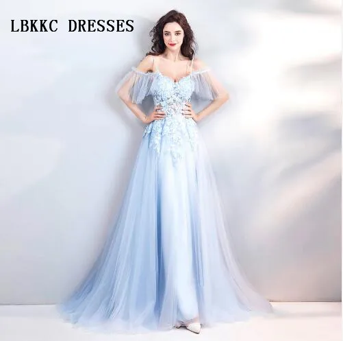 Vestido de festa Longo спагетти ремень синий Вечерние платья Длинные официальная
