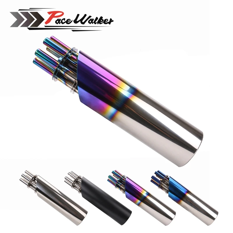 

Motorcycle Exhaust Pipe Modified Exfoliate Gatling Gun Style Can Rotate Motorbike Scooter Exhaust End Pipe Mufflers