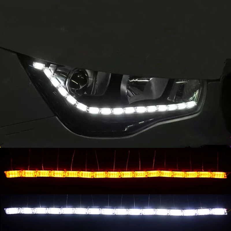 2x Car Flexible Switchback font b LED b font Knight Rider font b Strip b font