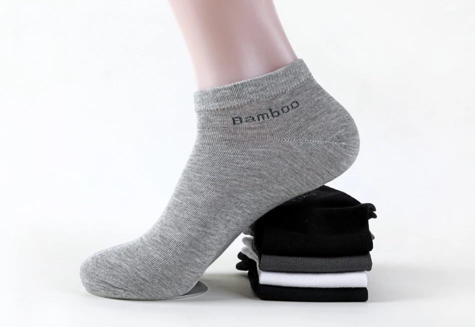 10 Pairs / Pack Men's Bamboo Fiber Socks Short High Quality New Casual Breatheable Anti-Bacterial Man Ankle Socks Men