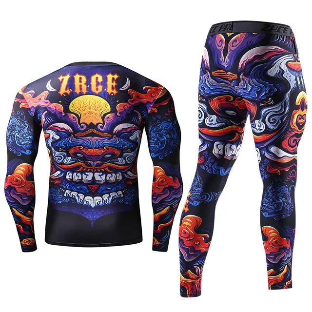 2018 New Compression Men’s Sport Suits Quick Dry Running sets Clothes Sports Joggers Training Gym Fitness Tracksuits Running Set