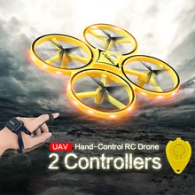 Без камера Радиоуправляемый Дрон 2,4 ГГц 6 осей светодиодный свет тяжести зондирования инфракрасное препятствие избегание часы управление Quadcopter игрушка
