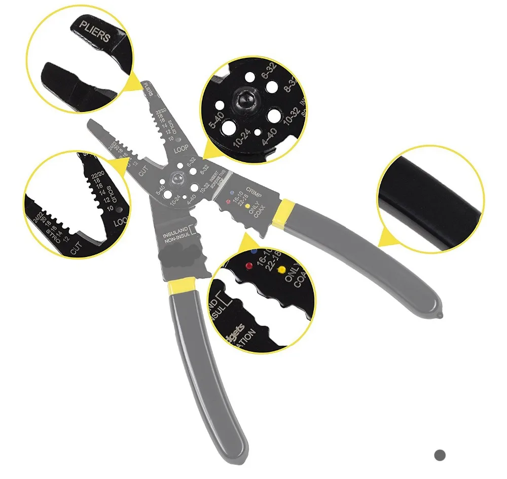 Handskit 8 inch Professional crimping tool/Multi-Tool Wire Stripper and Cutter(Multi-Function Hand Tool