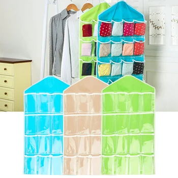 

Home 16 Pockets Wall Wardrobe Hanging Organizer Sundries Jewelry Storage Bags Underwear Cosmetics Hanger Organizer GHMY