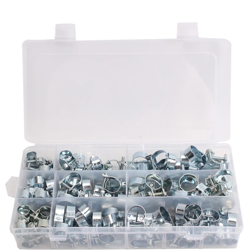 

135pcs Mini Tube Pipe Hose Clamp Hoop Clips Metal Durable Portable For Household JDH99