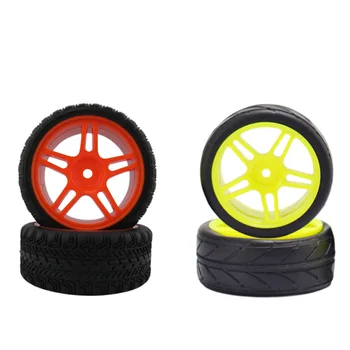 

4PCS 63mm Diameter 26mm Width Hub Rc Wheels 110 Hex 12mm Rim&Tires HSP 1/10 On-Road Flat Racing RC Car