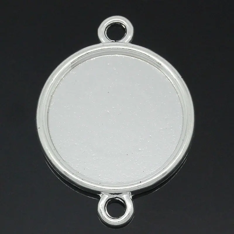 DoreenBeads Connectors Findings Round silver color Plated Cabochon Setting(Fits 20mm Dia) 3.2x2.4cm 3PCs | Украшения и аксессуары