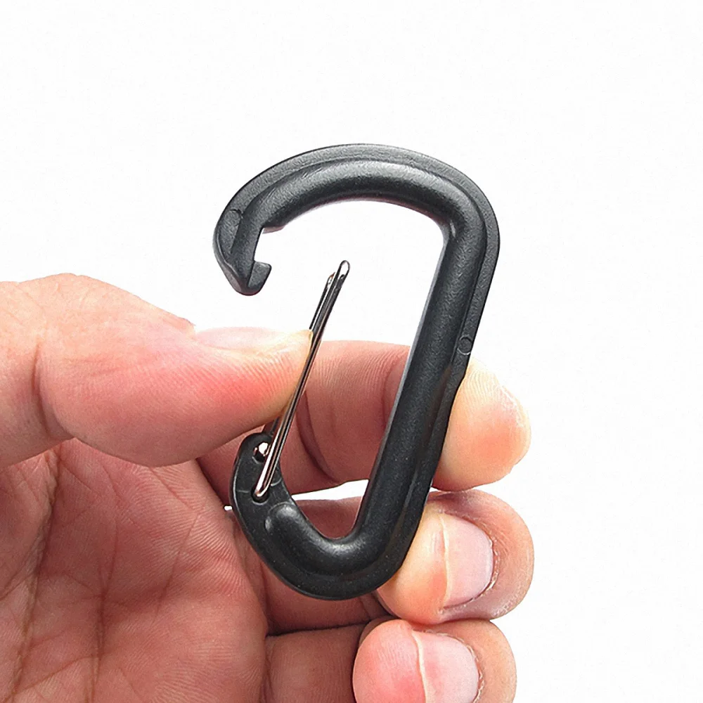 

Lixada 5PCS Carabiner Camping Key Chain Buckle D-Ring Plastic Carabiner Spring Hook Molle Clasp Buckle Climbing Outdoor Tool NEW