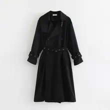 Модные женские Liu Jing 120-8925 Европа и Америка Мода ветер кружева талия Длинная ветровка