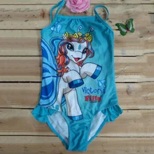 5pcs/lot girls newest little pony Children swimwear one piece,girls Simbatoys Filly swimsuit for baby horse design swimsuit