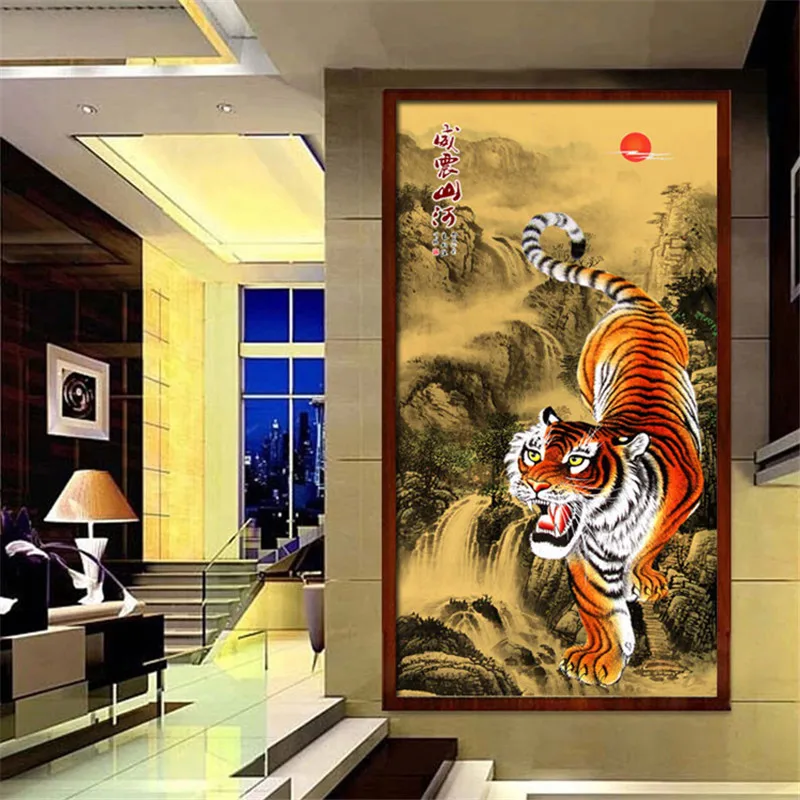 

40*70cm Siberia Tiger DIY 5D Diamond Painting Round Diamond Embroidery dmc cross stitch christmas decoration diamond mosaic