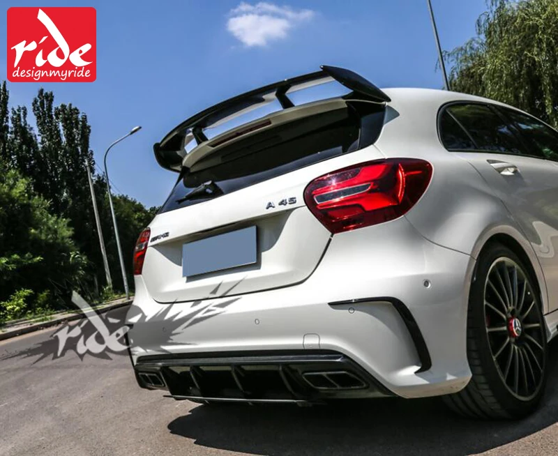 ABS A45 рассеиватель AMG+ 304 Нержавеющая сталь 4-выпускной отзыв ПОДХОДИТ Mercedes W176-в спорт издание класс A180 A200 A250