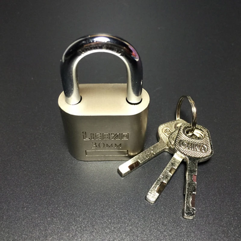 

New Cabinet Luggage Security Metal Lock Padlock Gold Silver Tone With 3 Keys