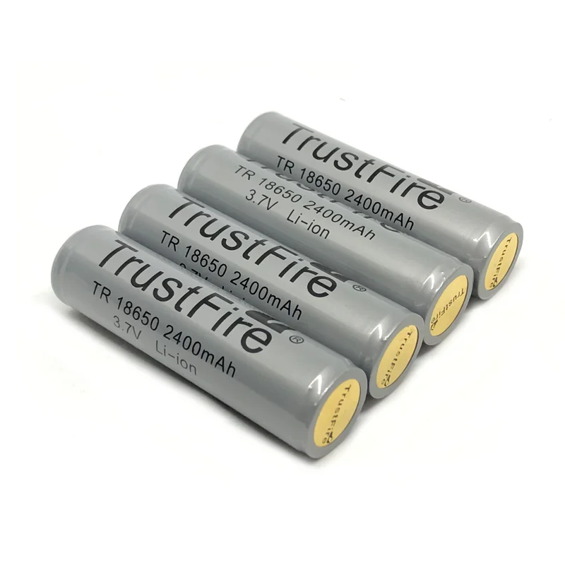 

8pcs/lot TrustFire Protected TR 18650 3.7V 2400mAh Battery Rechargeable Lithium Batteries Cell with PCB For Cameras Flashlights