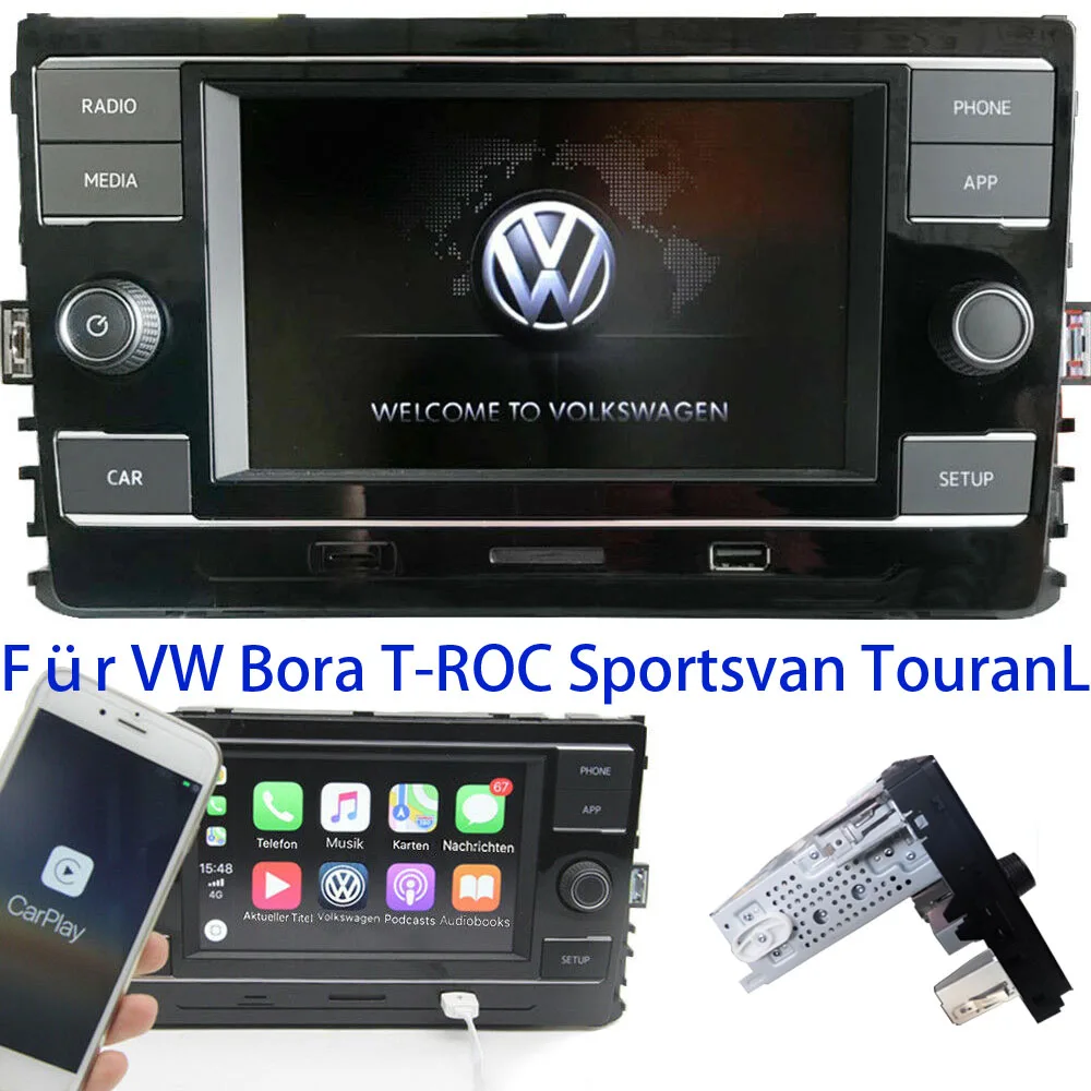 

6.5" MIB Car Radio Stereo 19D 035 280 Carplay Mirrorlink BT USB AUX For Volkswagen Bora T-ROC Sportsvan Touran L